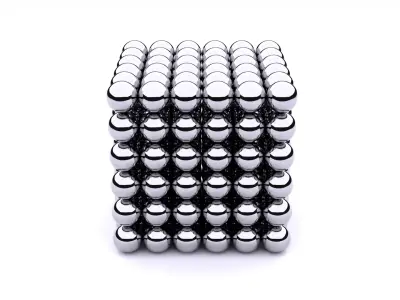 Modern Realistic Polished Neodymium Magnet Ball Array Free 3D model