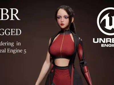Cyberpunk Girl Low-poly 3D model get