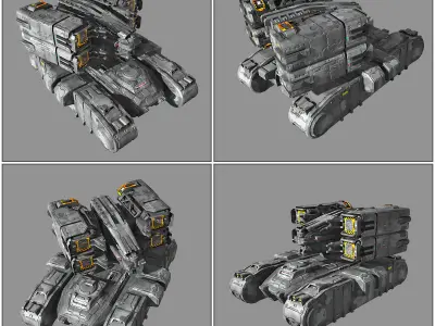 SF Missile Launcher MK6 Low-poly 3D model