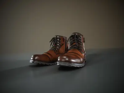 Bugatti Ankle Boots Low-poly 3D model