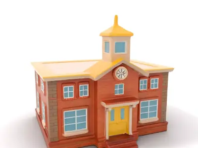 Classic Brick Church model pack Low-poly 3D model