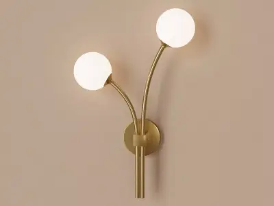 Wall lamp with 2 shades 3D model