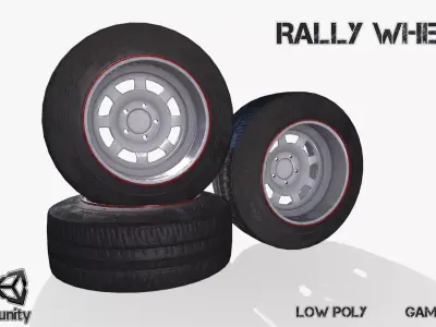 Rally wheel Good Year Low-poly 3D model