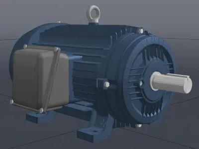 Industrial Electric Motor Low-poly 3D model