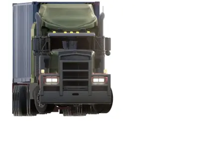 AMERICAN TRUCK WITH TRAILER 3D model