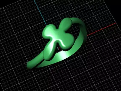 X alphabet baypass ring 3D print model
