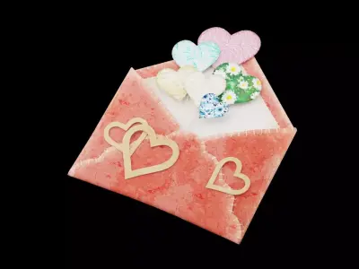Love Gift Card Low-poly 3D model