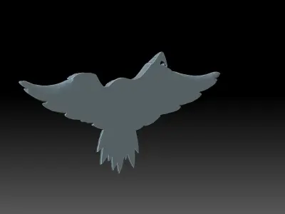 Eagle bird flying in sky 3D print model