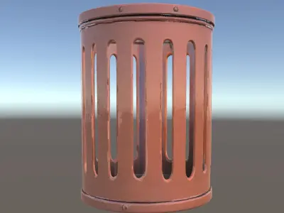 Urban Metal Trash Can Model Pack Low-poly 3D model