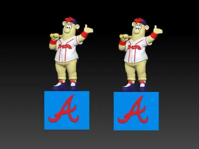 MLB - Atlanta Braves mascot statue - Meet Blooper - 3d print 3D print model