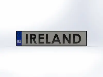 Irish License Plate 3D print model