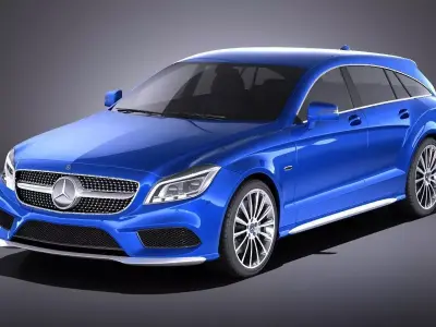 Mercedes-Benz CLS Shooting Brake 2015 VRAY 3D model