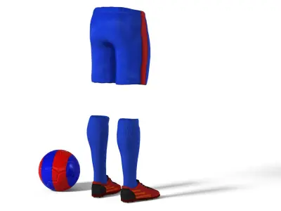 European Fotball Player Clothes Low-poly 3D model