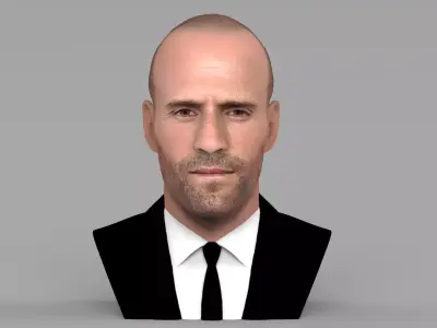 Jason Statham bust ready for full color 3D printing 3D print model