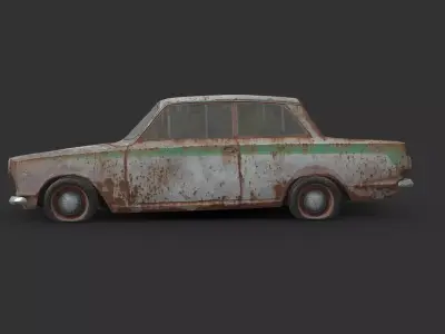 Abandoned Car - Ford Lotus Cortina Low-poly 3D model