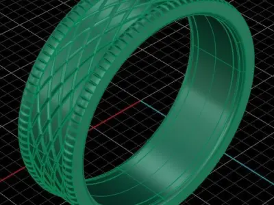 Luxury Golden Band Ring 3D print model