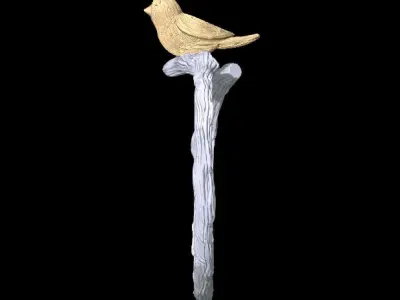 22-bird and branch ring 3D print model