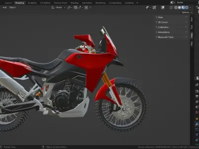 mid size adventure dual sport motorcycle 3d model 3D model