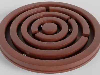 Wooden Labyrinth Puzzle 3D model