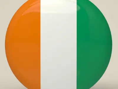 Cote d Ivoire Badge Low-poly 3D model