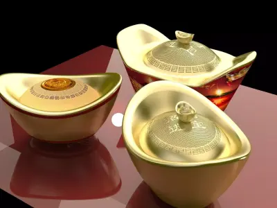 Chinese gold Ingot  3D model order