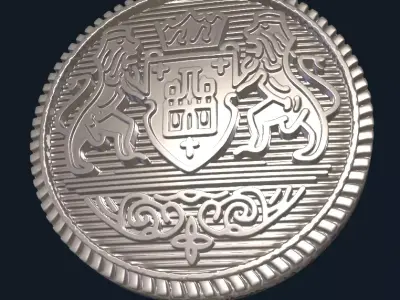 Button  with Ancient  Motif for 3D Print 3D print model
