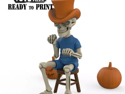 3D Printable Driver Skeleton Figurine Collectible STL Model  3D print model