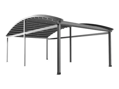 Motorized Pergola 2a stainless steel satin polished 3D model