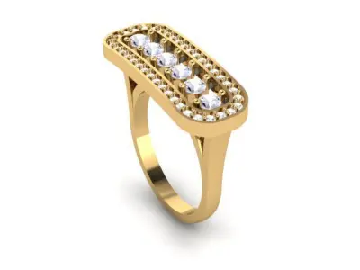 Royal and luxurious ring with modern design 3D print model