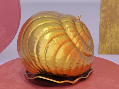 Snail gold Low-poly 3D model