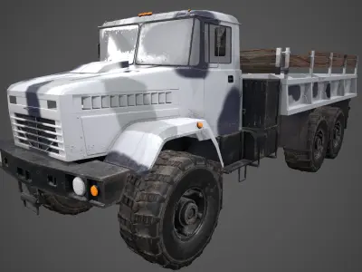Kraz-6322 military truck 3D model