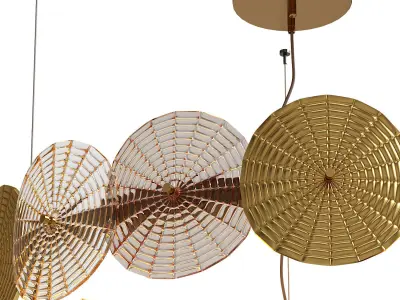 Dandelion Gold and Transparent Chandelier 3D model
