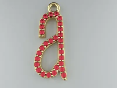 Diamond Lower Case A Pendant Gold Silver Platinum Jewelry 3D print model