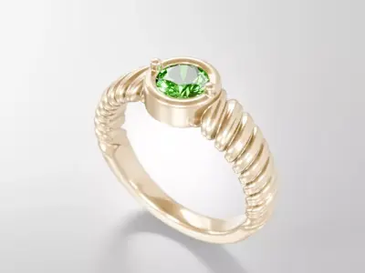 Twisted King Ring - 3D print ready 3D print model 3D print model