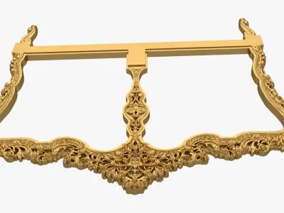 Classic Carved Bed 3D model 10 3D model