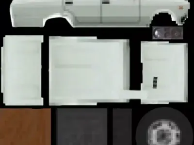 Vaz-2105 parts of car 3D model