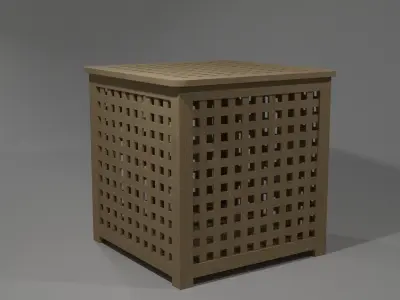 Wooden Box Low-poly 3D model 7
