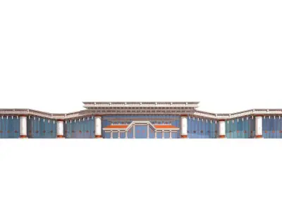 New Chinese architecture 01 3D model