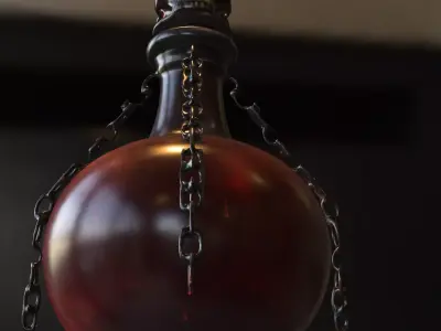 Dark Skull Potion Bottle Low-poly 3D model