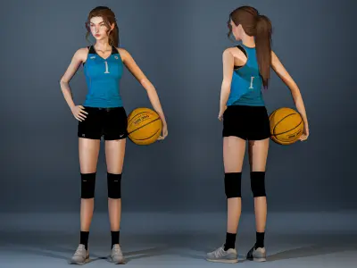 Sport Girl  - Game Ready Low-poly 3D model