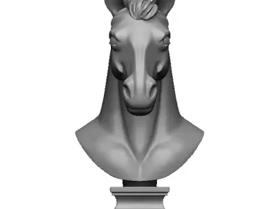 horse head bust 3D print model