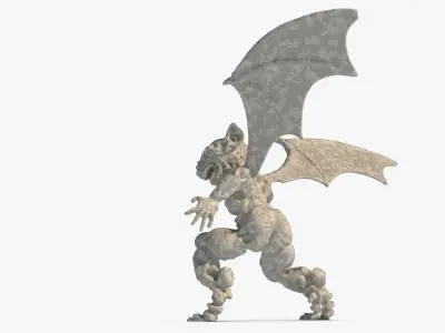 Gargoyl demon Low-poly 3D model