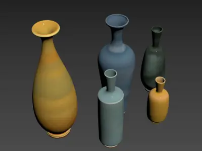 Berndt Friberg Set of five vases -1950 3D model