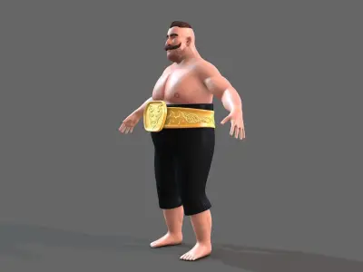 Wrestler Character Low-poly 3D model