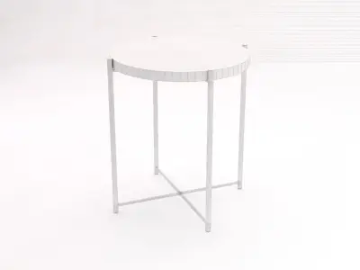 SIDE TABLE--- Iron round tray and crossed rods 3D model