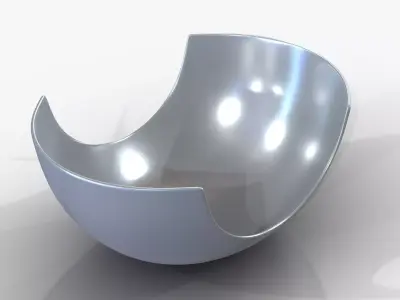 Bowl Chrome L Low-poly 3D model