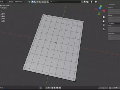 Modern Bordered Area Rug 3D model