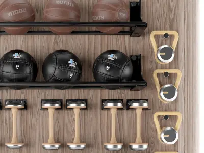 Home Gym Yoga Fitness Decoration Set 046 3D model