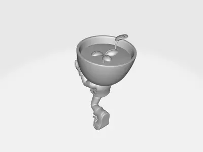 Valentine Plant Character Holding Heart Romantic Decor 3D print model