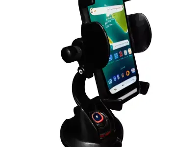 Modern Car Phone Holder with Smartphone Low-poly 3D model